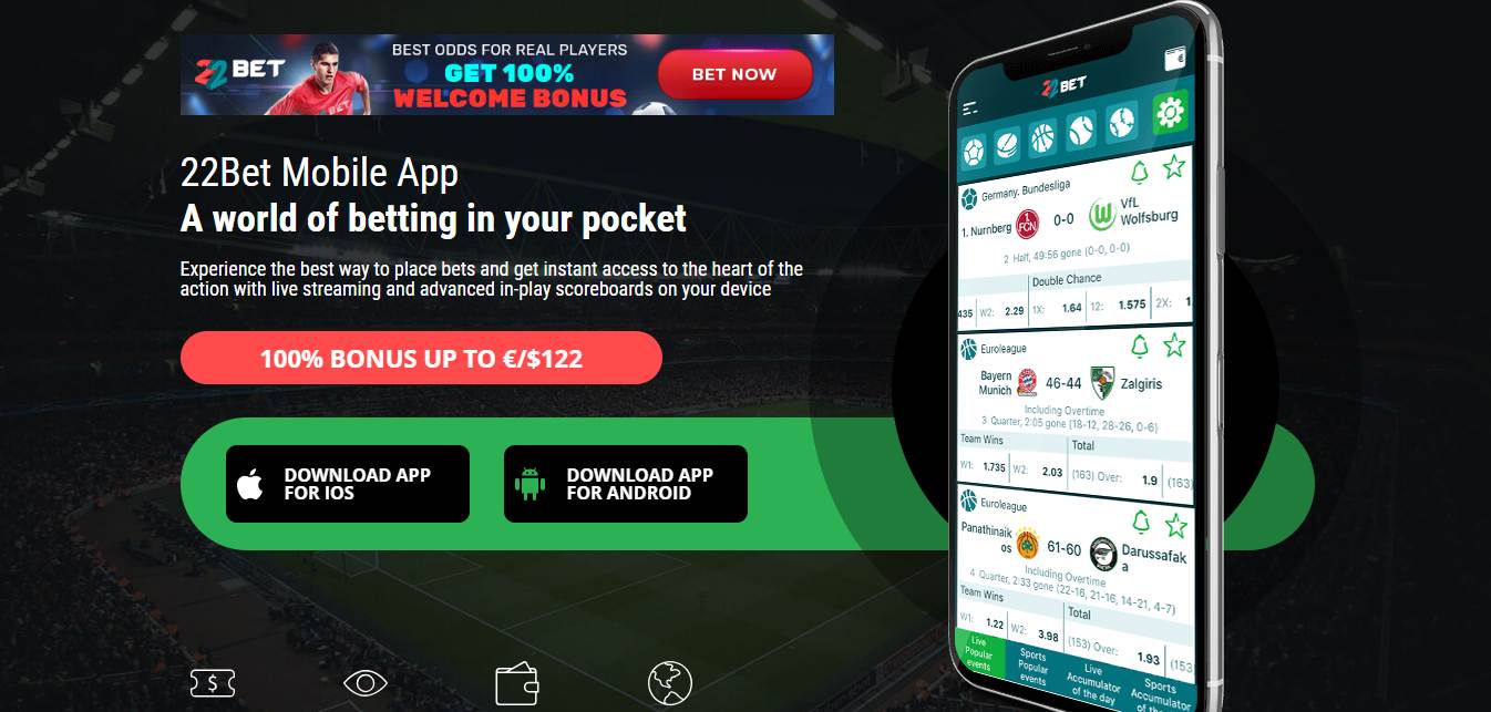 22Bet mobile app