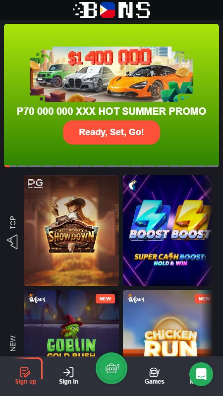 Bons Casino main page