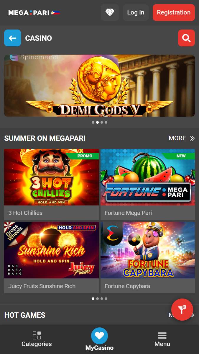 Megapari online casino available in the Philippines