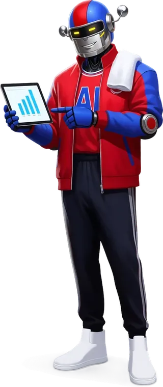 Kuya Datos, the AI predictor, pointing at his read on a tablet