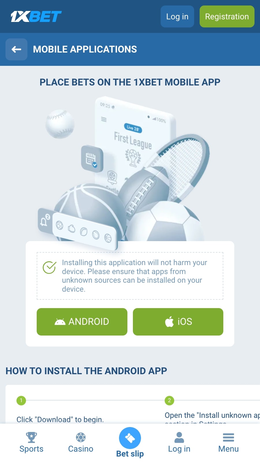 1xbet mobile application