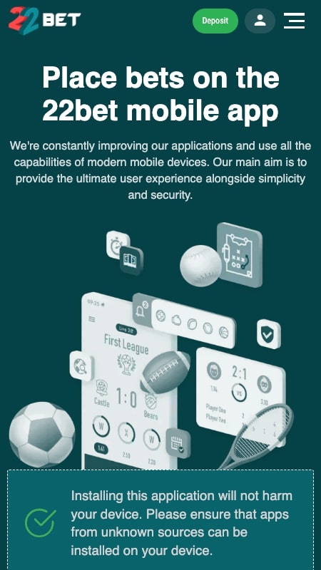 22bet mobile application