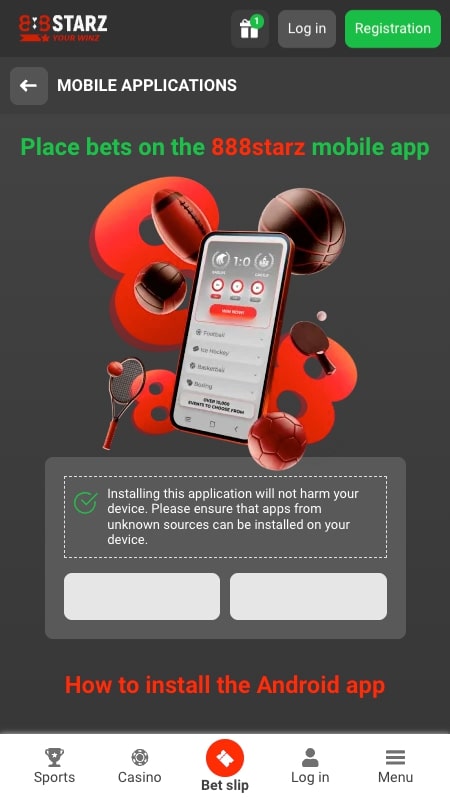 888Starz mobile application