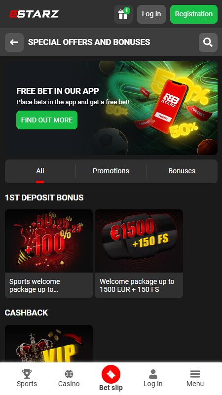 888Starz bonuses