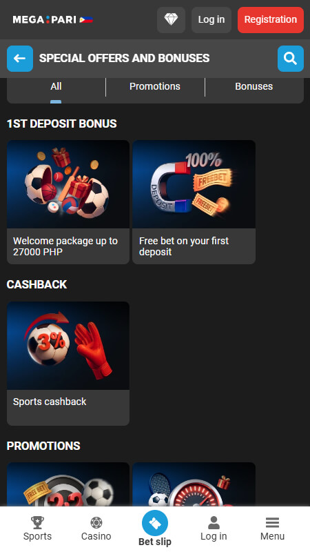 Megapari sport bonuses